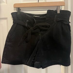 Black Paper Bag Shorts